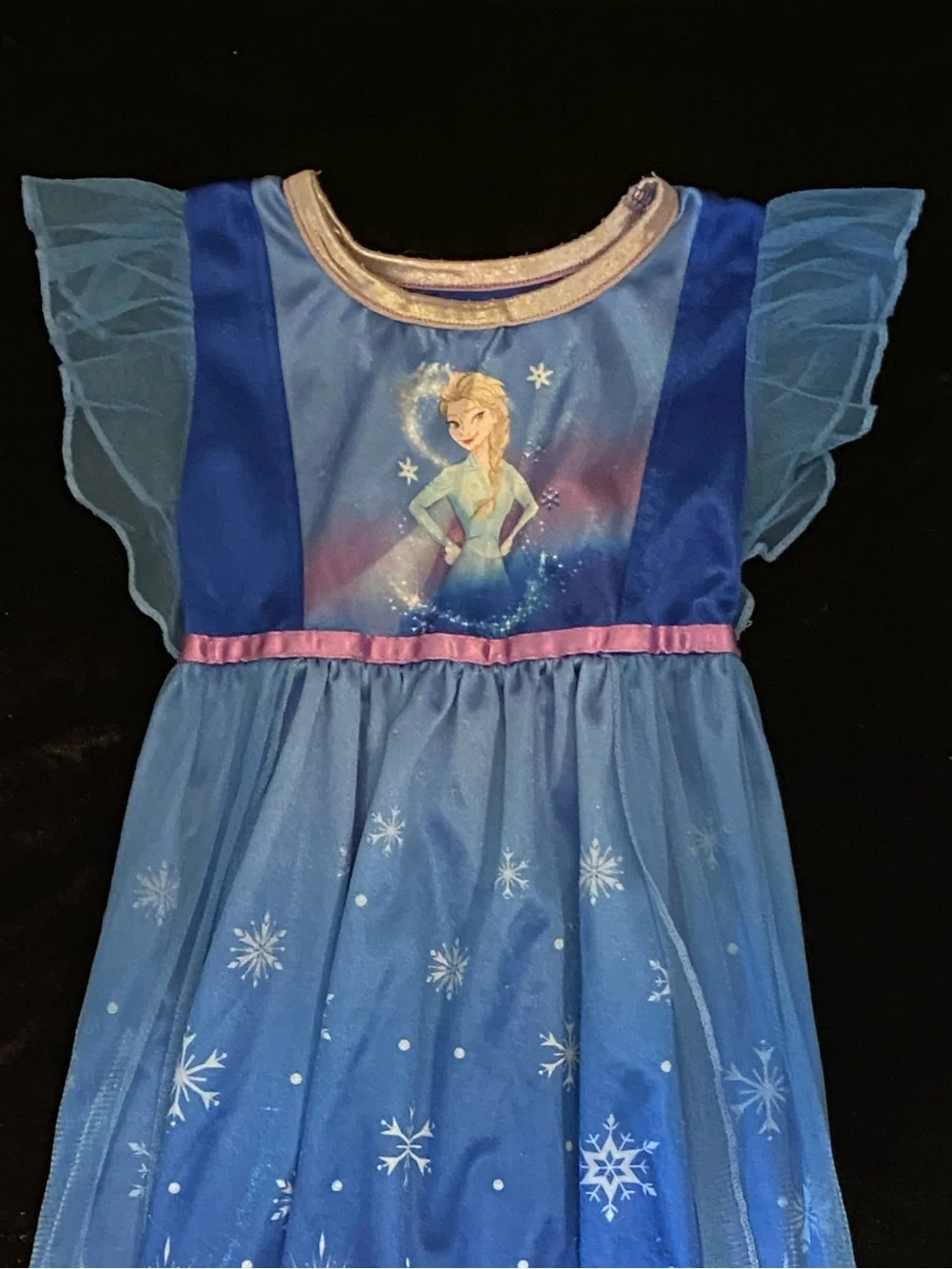 Disney Blue Elsa Snowflake Nightgown Pajama Dress